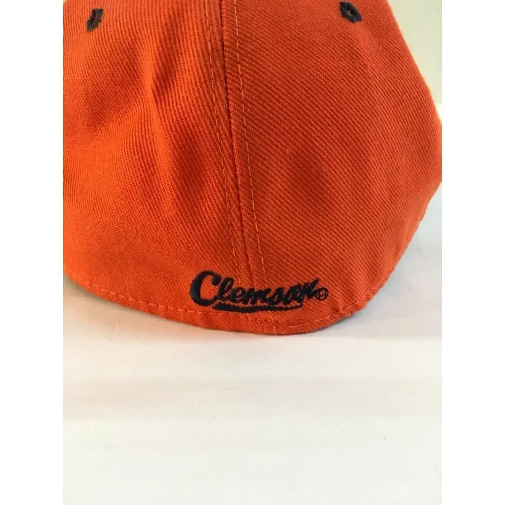 Vtg Zephyr Graf-X Clemson Tigers Orange Wool Blend Fitted DH Hat Cap Size 7 3/8